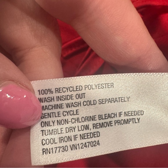 A New Day Red Button Down Shirt with Tie Front - Picture 7 of 7